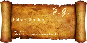 Héber Gordon névjegykártya